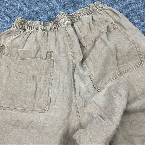Tahari Linen pants khaki loose fit flow pants small - Picture 7 of 9